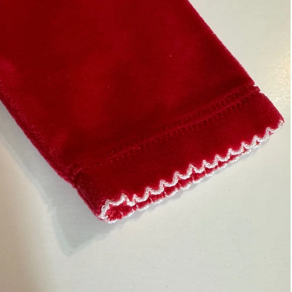 Kissy Kissy Baby Girl 9M Red Velvet Christmas Dress White Bow Holiday Party Xmas